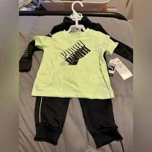 Puma 18 month Kids' Green and Black Outfit Set
